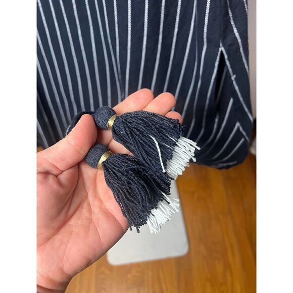 Madison Mathews Darren Maxi Navy Flannel Dress NWT Sz. XS - Picture 3 of 7